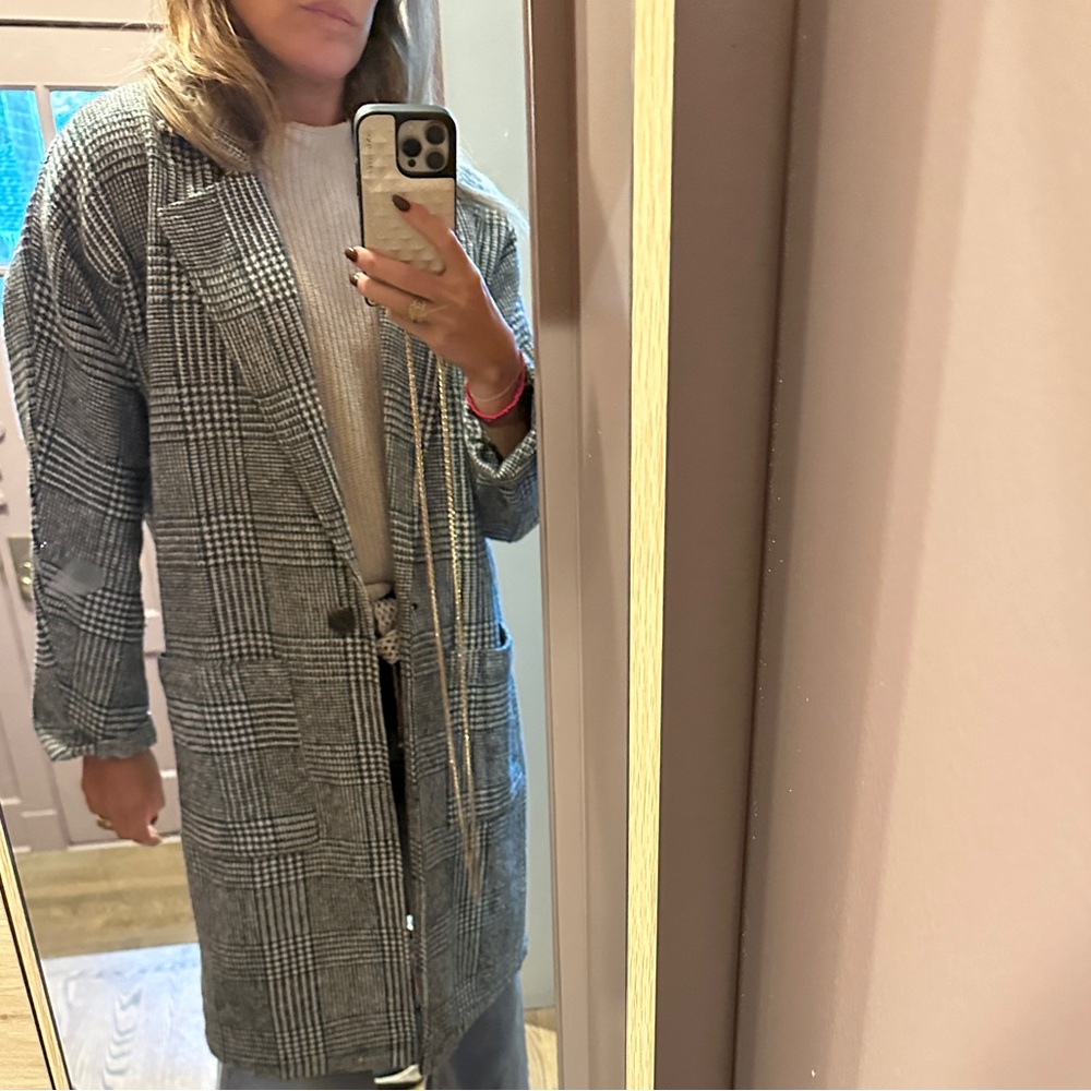 Light plaid trench